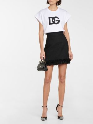 Mini sukně s třásněmi Dolce&gabbana černé