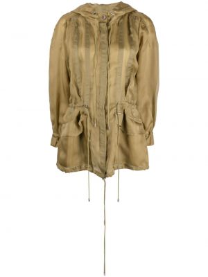 Trenchcoat med huva Alberta Ferretti grön