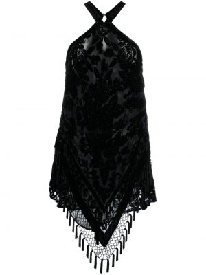 Kvetinové koktejlkové šaty Isabel Marant čierna