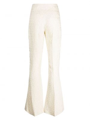 Pantalon à imprimé large en jacquard Róhe blanc