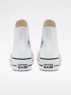 Sneakersy na platformie w gwiazdy Converse Chuck Taylor All Star białe