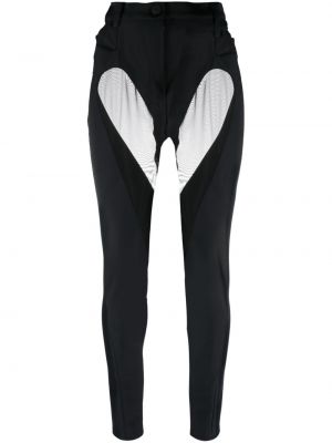 Pantaloni skinny fit transparente Mugler negru