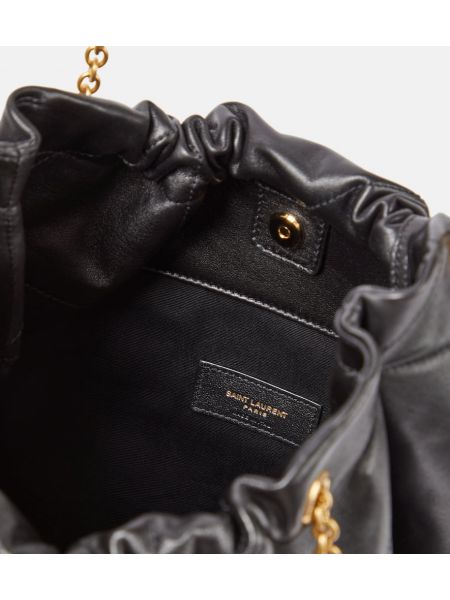 Кожени чанта за ръка Saint Laurent черно