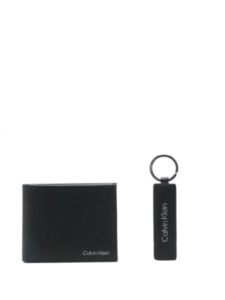 Portafoglio con stampa Calvin Klein nero