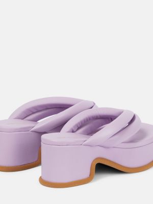 Sandalias de cuero con plataforma Dries Van Noten rosa