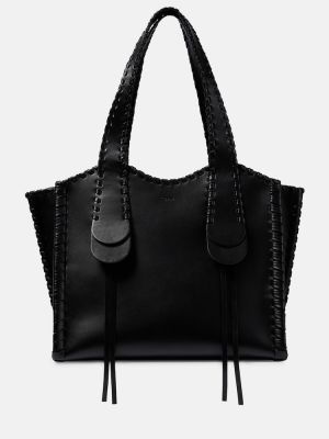 Kožená shopper kabelka Chloã© černá