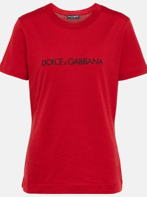 Памучна тениска от джърси Dolce&gabbana червено