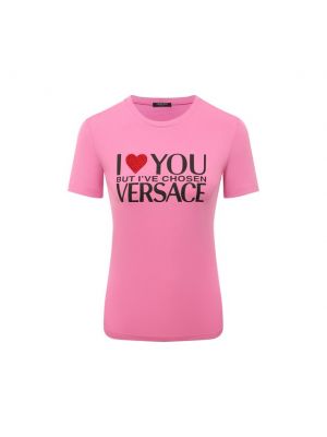 Футболка из вискозы Versace розовая