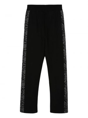 Pletené sportovní kalhoty Versace černé