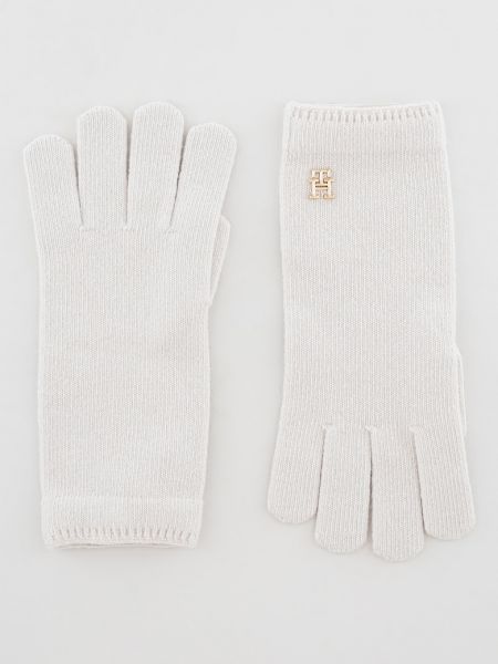 Шерстяные перчатки Tommy Hilfiger белые