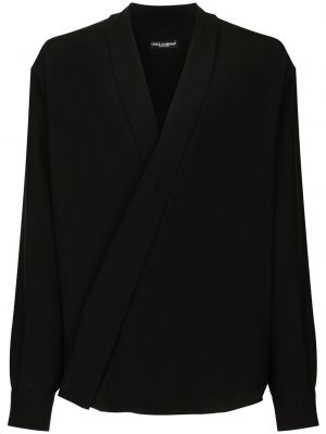 Camicia con scollo a v Dolce & Gabbana nero