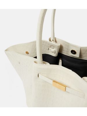 Δερμάτινη τσάντα shopper Demellier λευκό