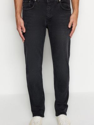 Priliehavé džínsy Trendyol čierna