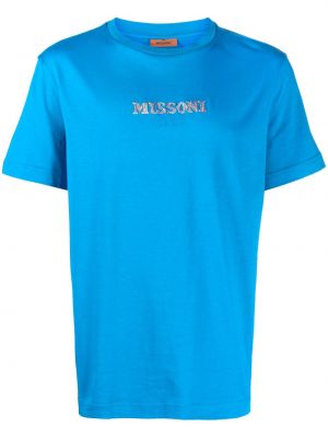 Pamut hímzett póló Missoni kék