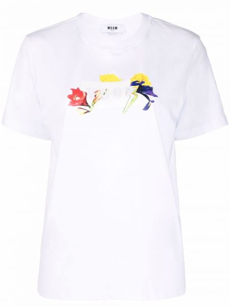 Camiseta de flores Msgm blanco