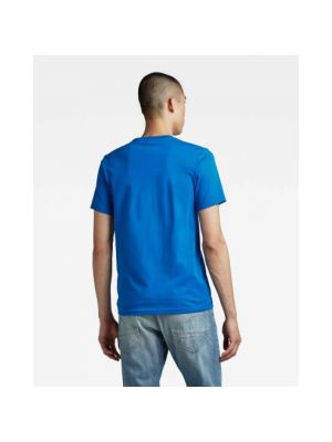 Camisa de algodón de estrellas G-star azul