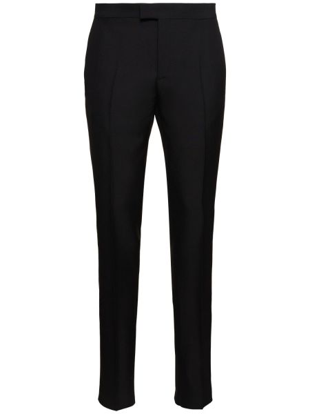 Pantaloni di lana mohair Versace nero