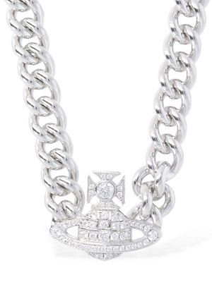 Ogrlica s kristalima Vivienne Westwood srebrena