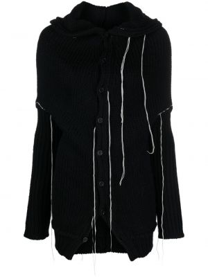 Cardigan di lana distressed Yohji Yamamoto nero