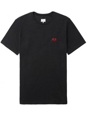 Bavlněné tričko s výšivkou Rag & Bone černé