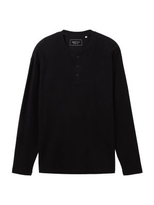 Marškinėliai ilgomis rankovėmis Tom Tailor Denim juoda