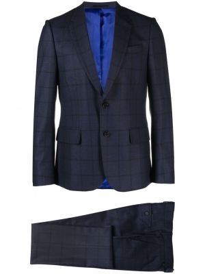 Kockovaný vlnený oblek Paul Smith modrá