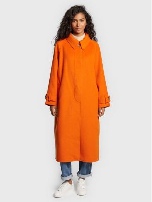 Relaxed вълнено палто American Vintage оранжево