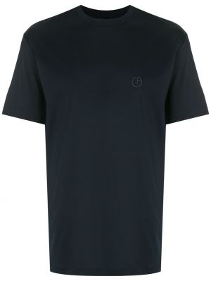 Koszulka bawełniana z nadrukiem Giorgio Armani czarna