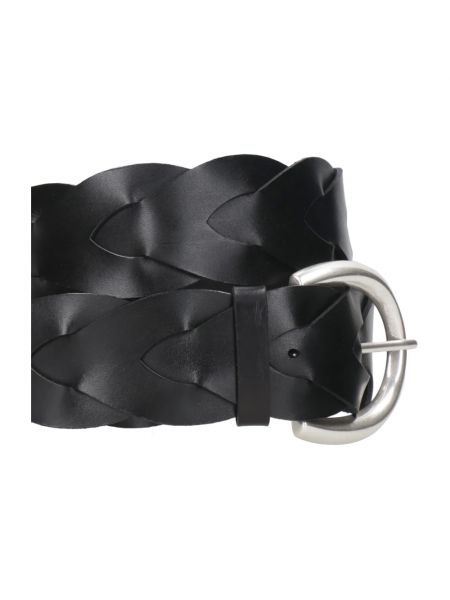 Cinturón de cuero con hebilla con trenzado Orciani negro