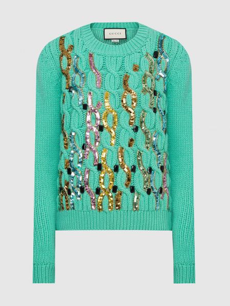 Вовняний светр Gucci, зелений