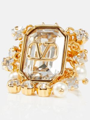 Kristály gyűrű Valentino aranyszínű