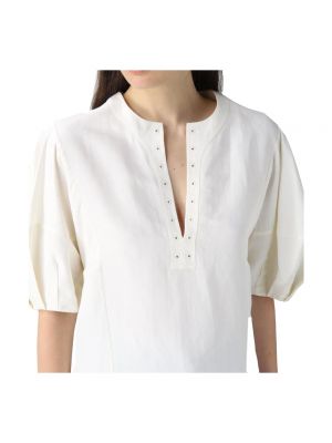 Blusa de lino de seda Chloé blanco