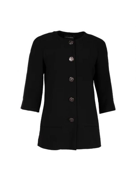 Jedwabna kurtka retro Chanel Vintage czarna