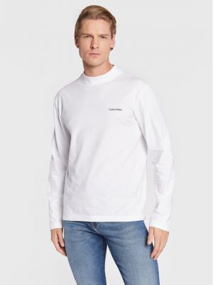 Majica z dolgimi rokavi z dolgimi rokavi Calvin Klein bela