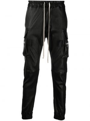 Pantalones cargo de cuero Rick Owens negro