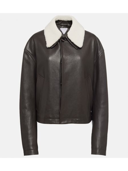 Veste de cuir Bottega Veneta noir