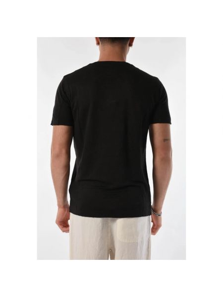 Camiseta de lino con escote v 120% Lino negro