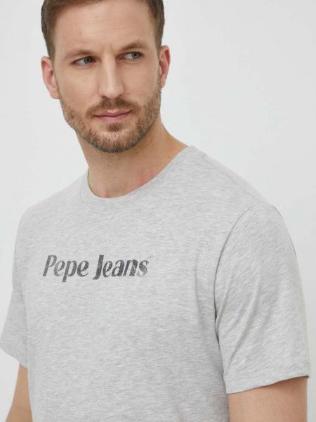 Pamučna majica Pepe Jeans siva