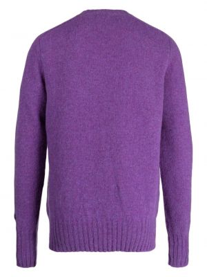 Sweter wełniany z okrągłym dekoltem Doppiaa fioletowy
