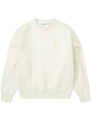 Sweatshirt mit stickerei aus baumwoll Closed weiß