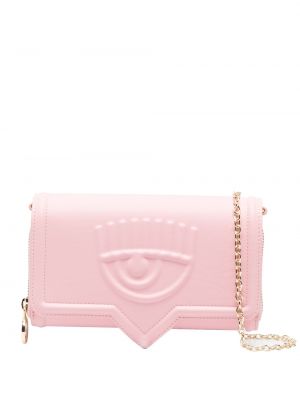 Кожени чанта тип „портмоне“ Chiara Ferragni розово