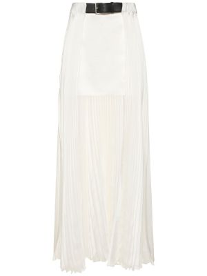 Plisovaná kožená sukňa Peter Do biela