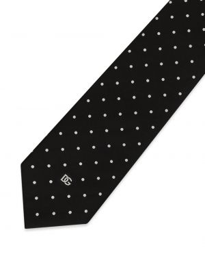 Puntíkatá hedvábná kravata s potiskem Dolce & Gabbana