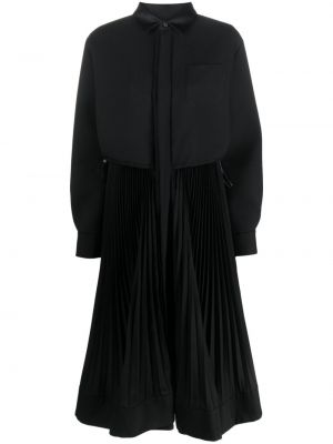 Rochie midi plisată Sacai negru