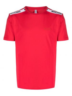 Памучна тениска Moschino червено