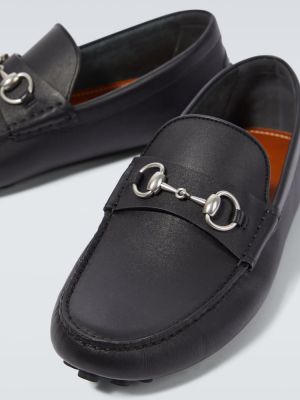 Loafers di pelle Gucci nero
