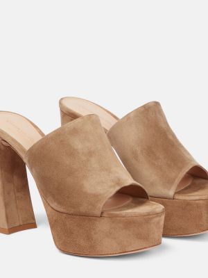 Plattform mocka mules Gianvito Rossi brun