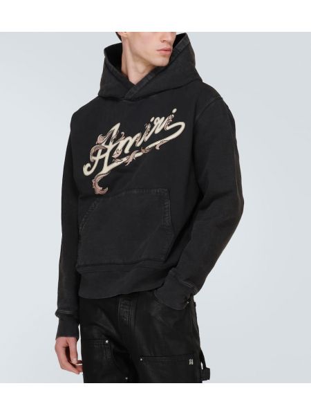 Sudadera con capucha de algodón Amiri negro