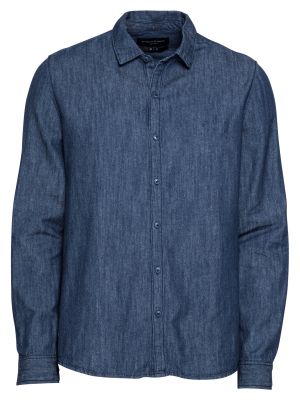 Βαμβακερό πουκάμισο τζιν Cotton On μπλε