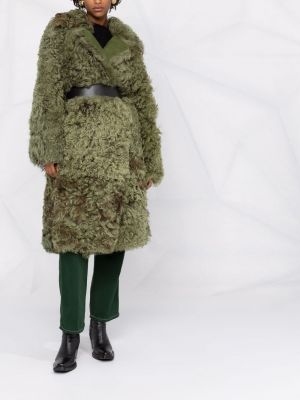 Abrigo de pelo oversized Alberta Ferretti verde